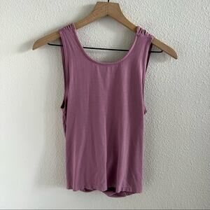 Ava Sky Open Back Drape Pink Purple Tone Tank Stretchy Small